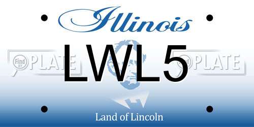 LWL5 Illinois License Plate