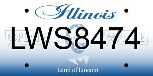 LWS8474 Illinois License Plate