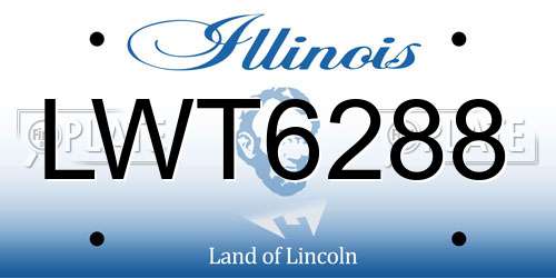 LWT6288 Illinois License Plate