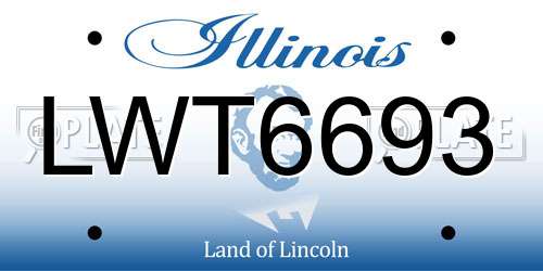LWT6693 Illinois License Plate