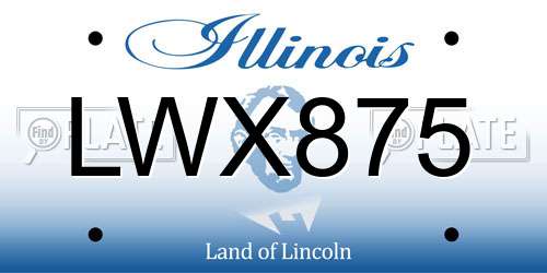 LWX875 Illinois License Plate