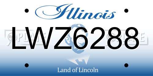 LWZ6288 Illinois License Plate
