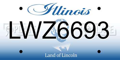 LWZ6693 Illinois License Plate
