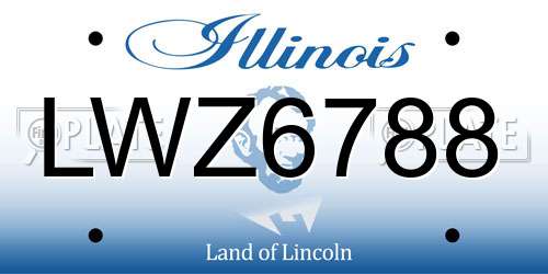 LWZ6788 Illinois License Plate