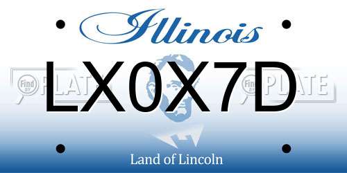 LX0X7D Illinois License Plate