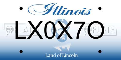 LX0X7O Illinois License Plate