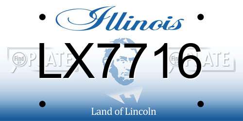 LX7716 Illinois License Plate