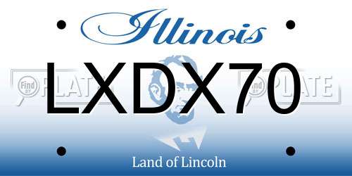 LXDX70 Illinois License Plate