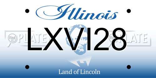 LXVI28 Illinois License Plate