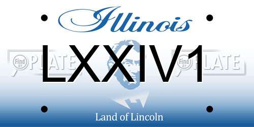 LXXIV1 Illinois License Plate