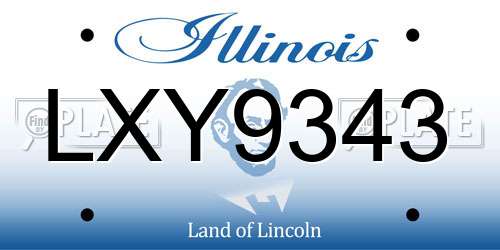 LXY9343 Illinois License Plate