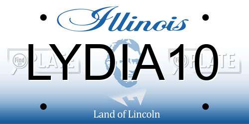 LYDIA10 Illinois License Plate
