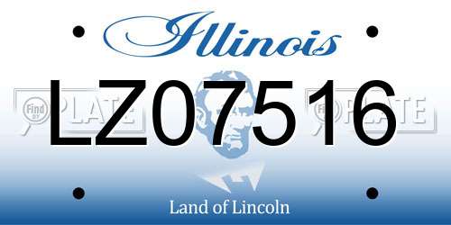 LZ07516 Illinois License Plate