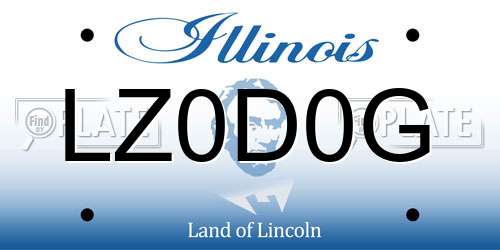 LZ0D0G Illinois License Plate