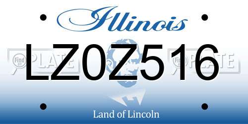 LZ0Z516 Illinois License Plate