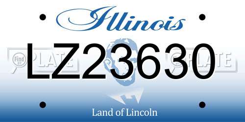 LZ23630 Illinois License Plate