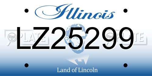 LZ25299 Illinois License Plate