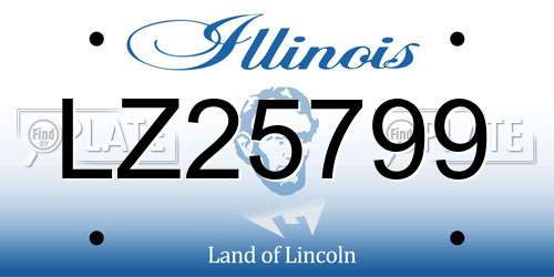 LZ25799 Illinois License Plate