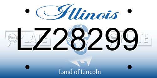LZ28299 Illinois License Plate