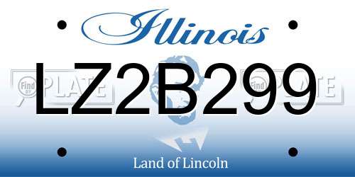 LZ2B299 Illinois License Plate