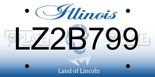 LZ2B799 Illinois License Plate