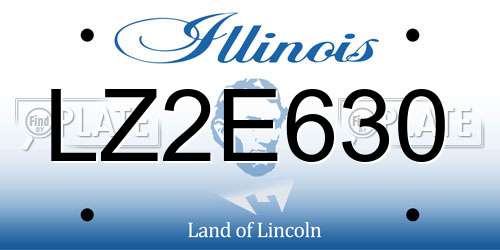 LZ2E630 Illinois License Plate