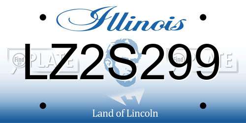 LZ2S299 Illinois License Plate