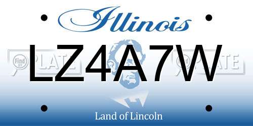 LZ4A7W Illinois License Plate