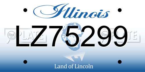 LZ75299 Illinois License Plate