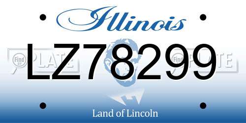 LZ78299 Illinois License Plate