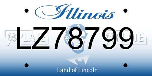 LZ78799 Illinois License Plate