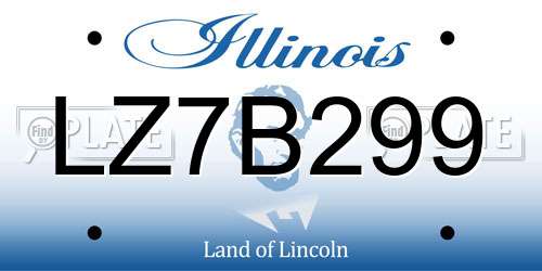 LZ7B299 Illinois License Plate