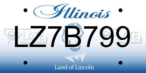 LZ7B799 Illinois License Plate