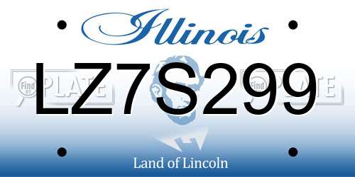 LZ7S299 Illinois License Plate