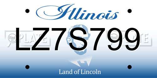 LZ7S799 Illinois License Plate