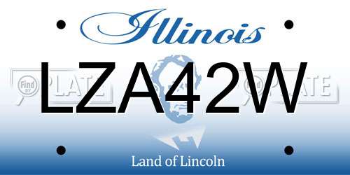 LZA42W Illinois License Plate