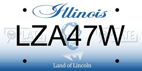 LZA47W Illinois License Plate
