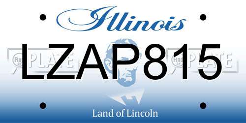 LZAP815 Illinois License Plate