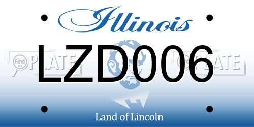 LZD006 Illinois License Plate