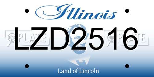 LZD2516 Illinois License Plate