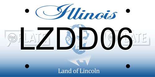 LZDD06 Illinois License Plate