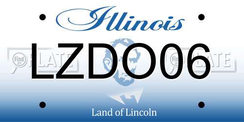 LZDO06 Illinois License Plate