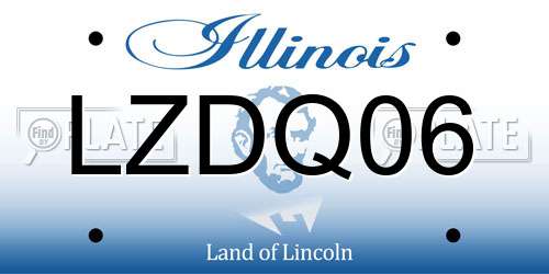 LZDQ06 Illinois License Plate