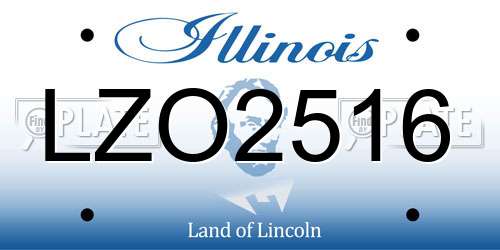 LZO2516 Illinois License Plate