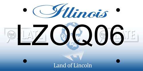 LZOQ06 Illinois License Plate