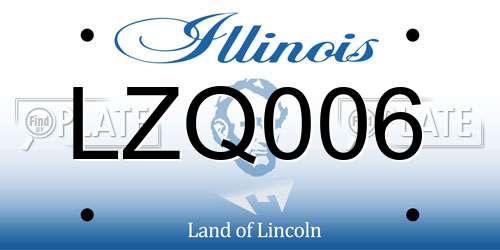 LZQ006 Illinois License Plate