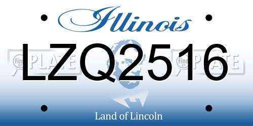 LZQ2516 Illinois License Plate