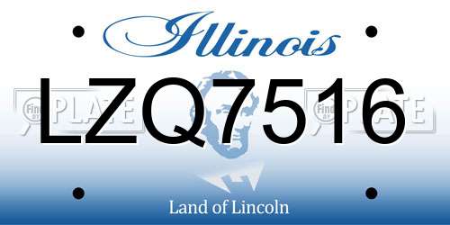 LZQ7516 Illinois License Plate