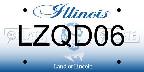 LZQD06 Illinois License Plate
