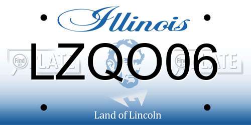 LZQO06 Illinois License Plate